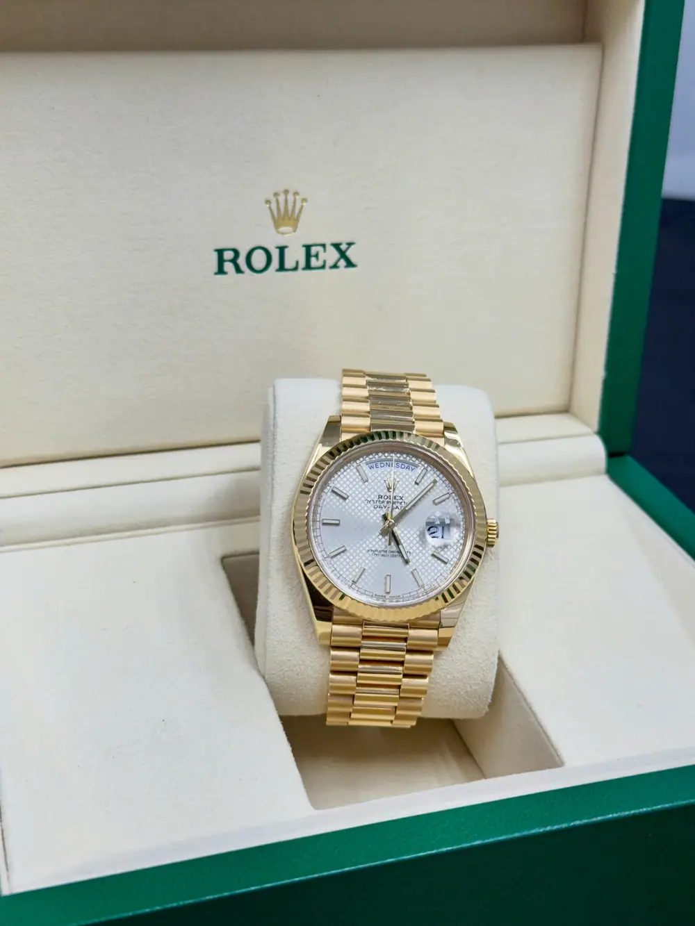Two-tone Rolex Datejust in its presentation box