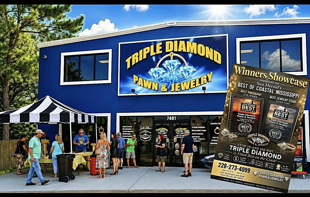 Triple Diamond Pawn and Jewelry storefront at 7401 Washington Avenue, Ocean Springs, MS